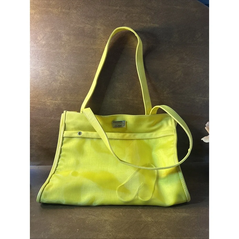 Capezio YElLOW Canvas Shoulder Bag Purse Tote 14X12